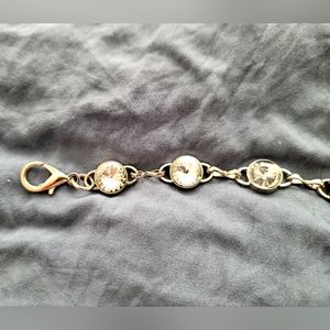 Silver-Toned Metal Belt with  Rhinestone Accents